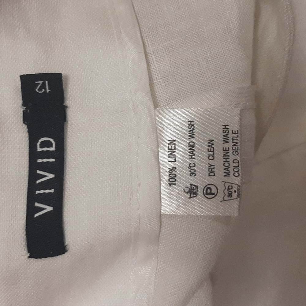 VIVID Wide leg linen pants 12(Large) - Picture 6 of 9